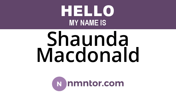 Shaunda Macdonald