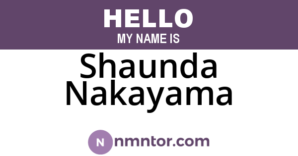 Shaunda Nakayama