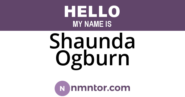 Shaunda Ogburn