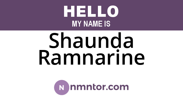 Shaunda Ramnarine