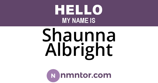 Shaunna Albright