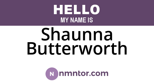 Shaunna Butterworth