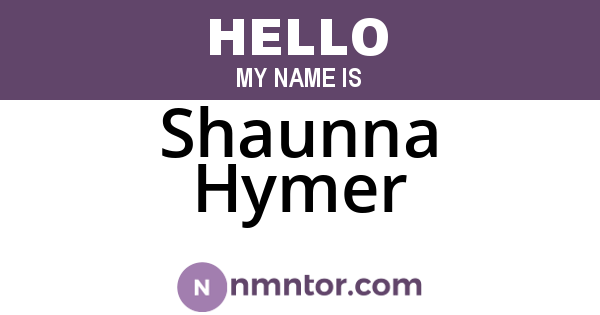 Shaunna Hymer