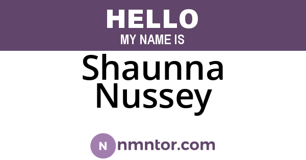 Shaunna Nussey