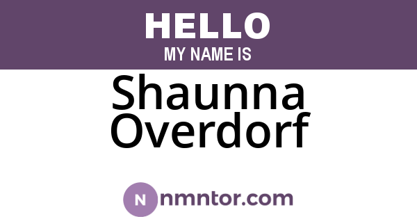Shaunna Overdorf