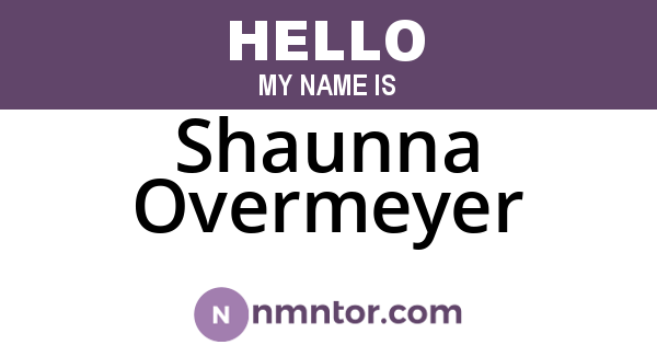 Shaunna Overmeyer