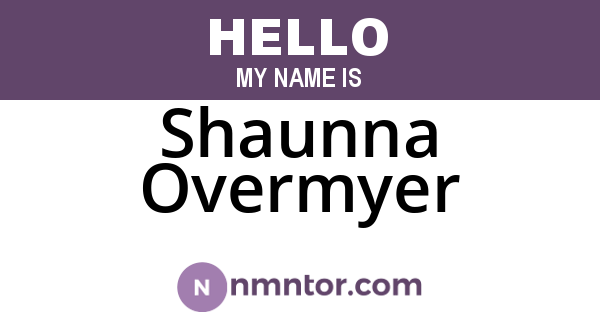 Shaunna Overmyer