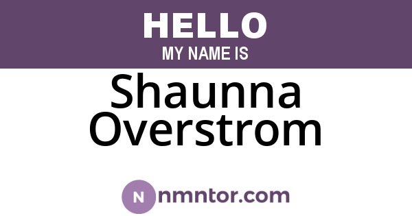 Shaunna Overstrom