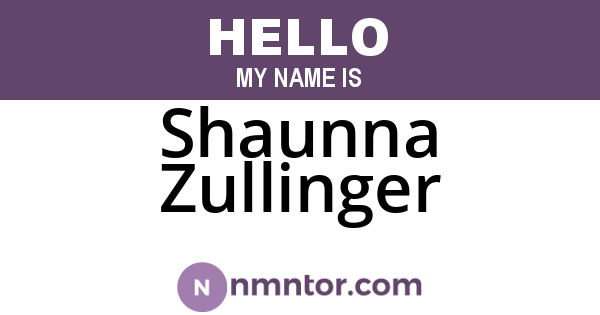 Shaunna Zullinger