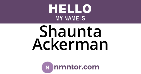 Shaunta Ackerman