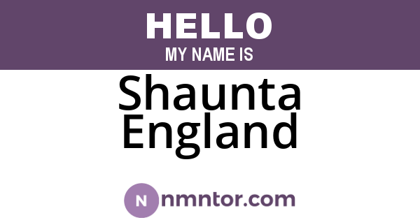 Shaunta England