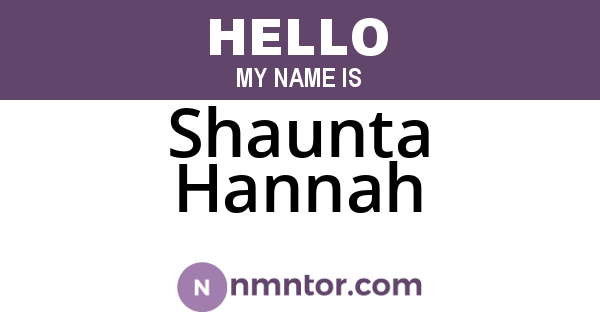 Shaunta Hannah