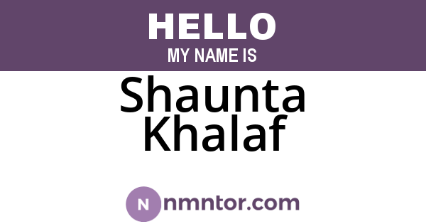 Shaunta Khalaf