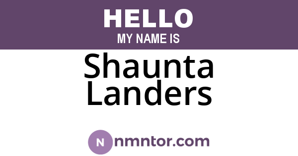 Shaunta Landers