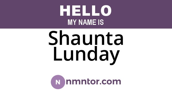 Shaunta Lunday