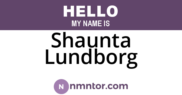 Shaunta Lundborg