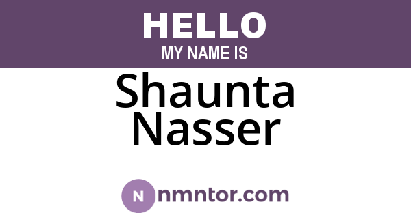 Shaunta Nasser