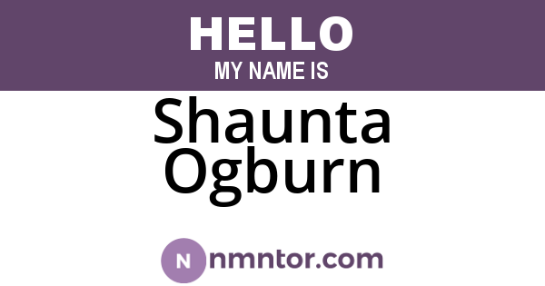 Shaunta Ogburn