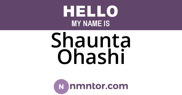 Shaunta Ohashi
