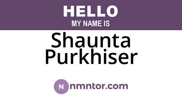 Shaunta Purkhiser