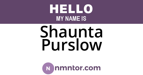 Shaunta Purslow