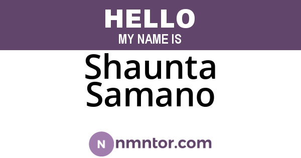 Shaunta Samano