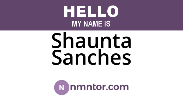 Shaunta Sanches
