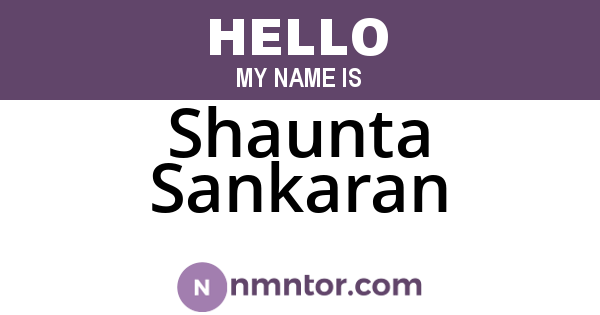 Shaunta Sankaran