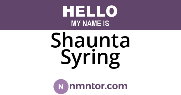 Shaunta Syring