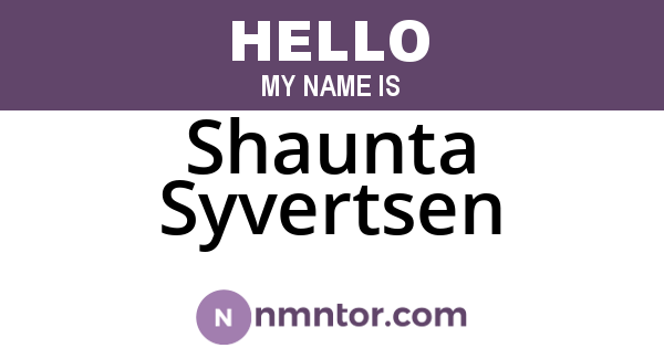 Shaunta Syvertsen