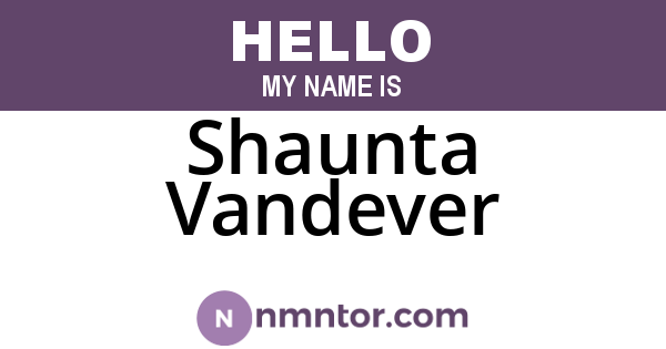Shaunta Vandever