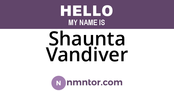 Shaunta Vandiver