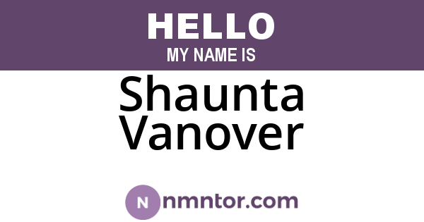 Shaunta Vanover
