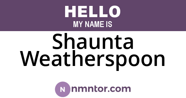 Shaunta Weatherspoon