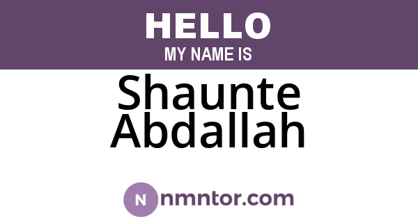 Shaunte Abdallah