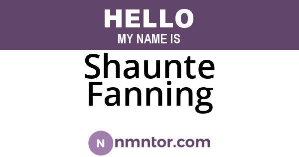 Shaunte Fanning