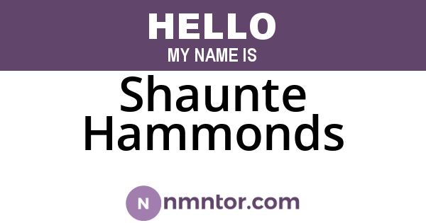 Shaunte Hammonds