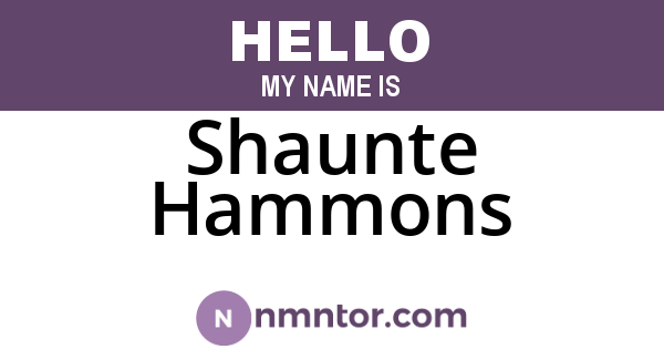 Shaunte Hammons