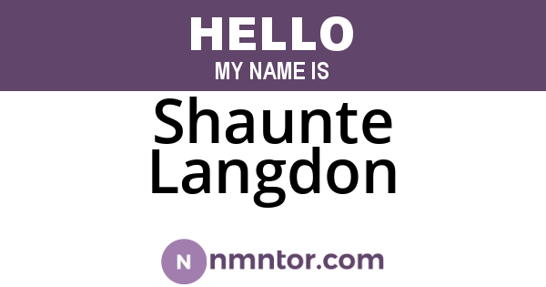 Shaunte Langdon