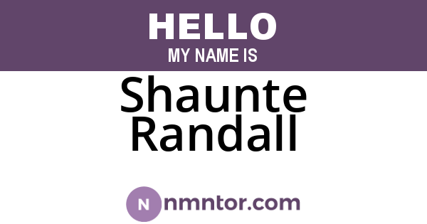 Shaunte Randall