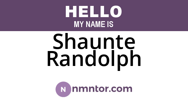 Shaunte Randolph