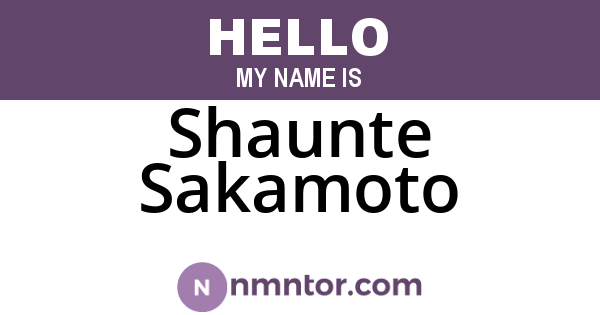 Shaunte Sakamoto
