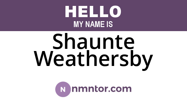 Shaunte Weathersby