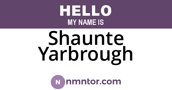 Shaunte Yarbrough