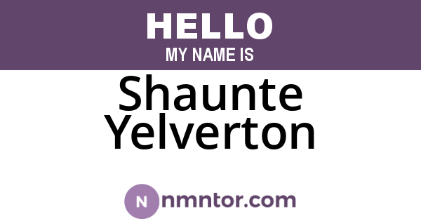 Shaunte Yelverton