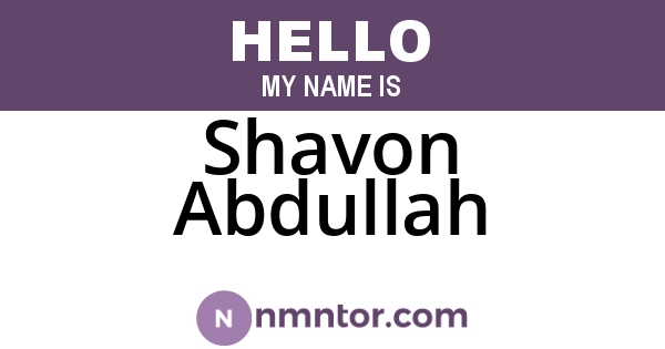Shavon Abdullah