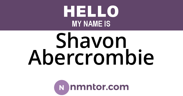 Shavon Abercrombie