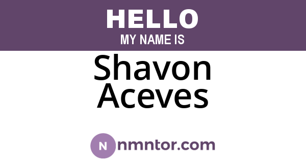 Shavon Aceves