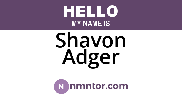 Shavon Adger