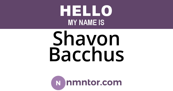 Shavon Bacchus